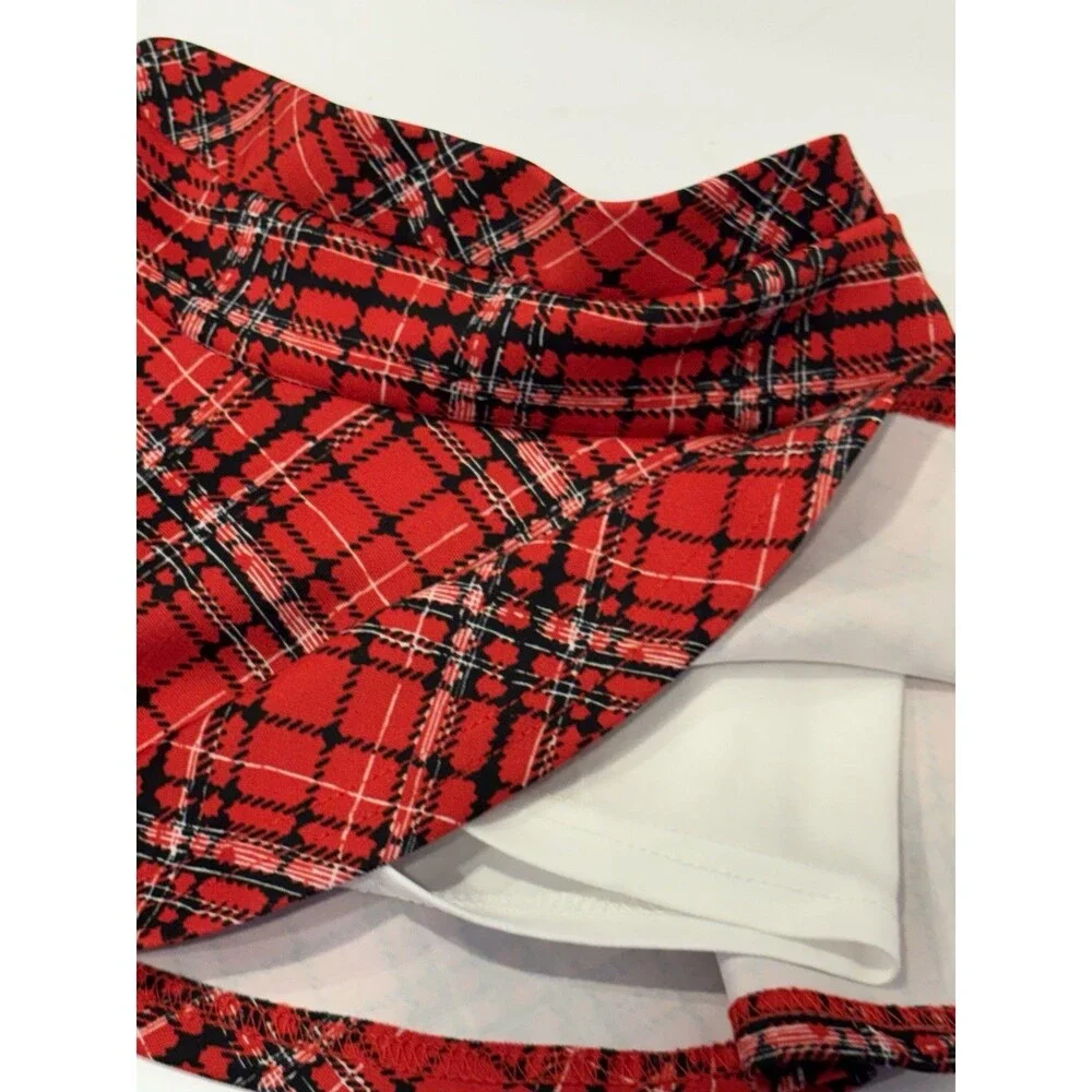Baby Girls Plaid Skirt Set 2T Red Black Quilted Sweatshirt Holiday Outfit
